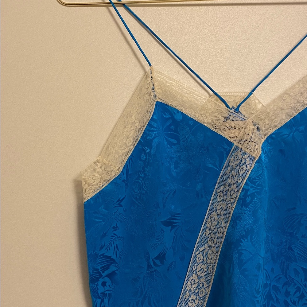 Zadig & Voltaire Silk Cami • Blue White Lace • Size S - Picture 3 of 8